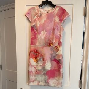 Ted Baker Pink and White Floral Mini Dress